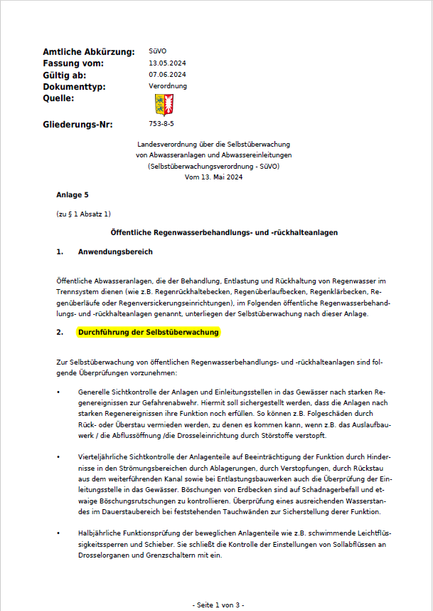 SüVO-Schleswig-Holstein Selbstüberwachungsverordnung